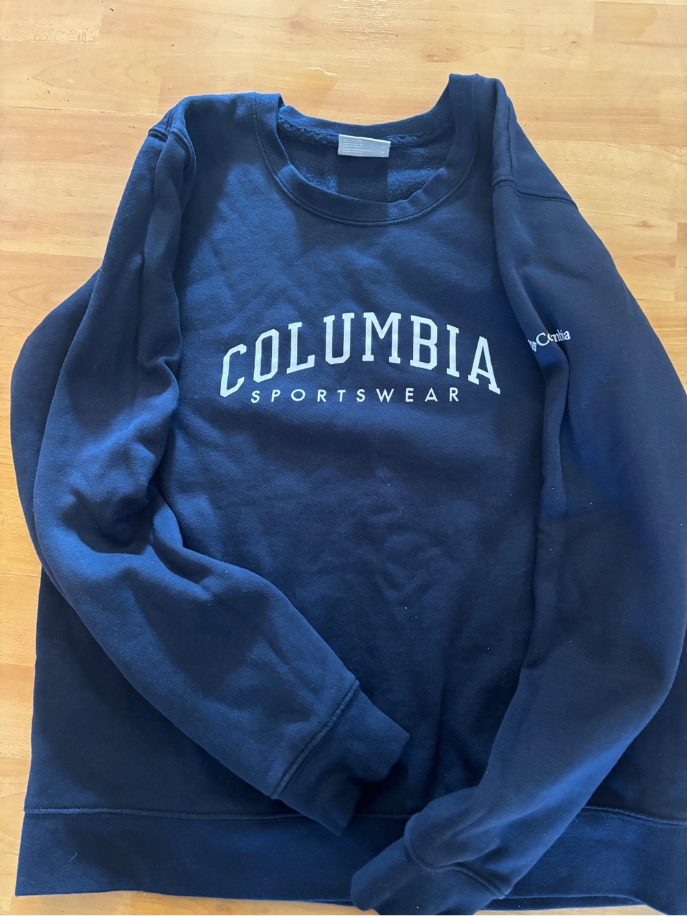 Columbia Navy Blue Crewneck with White Logo Tag